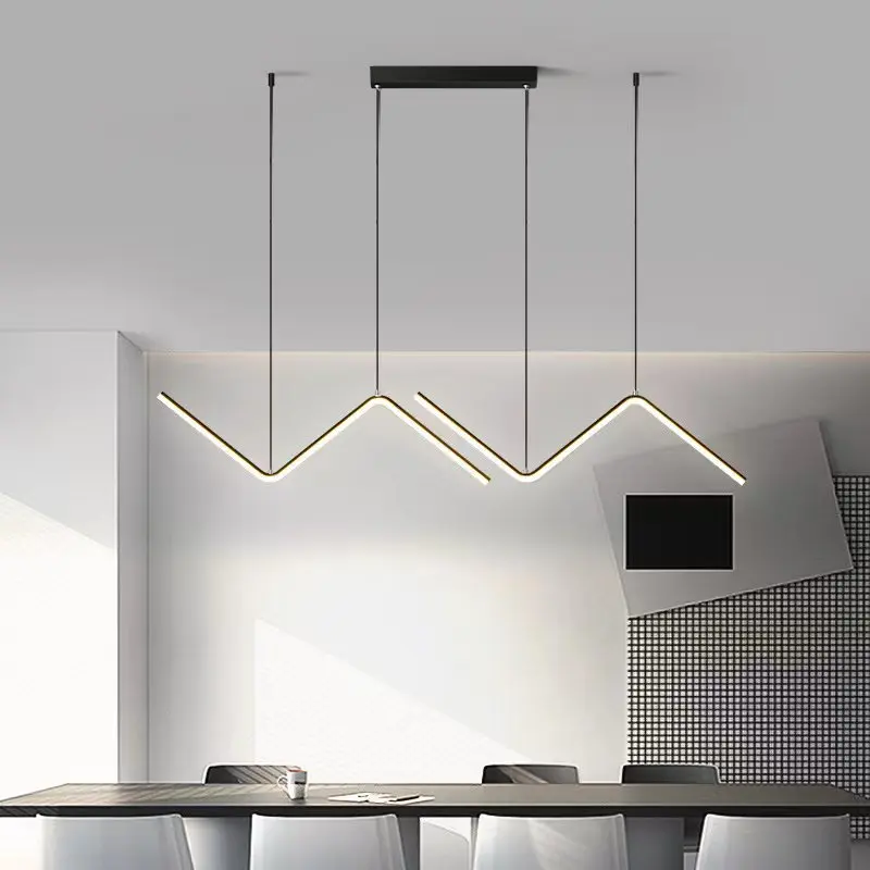 

Modern LED Pendant Light Minimalist Gold Chandelier For Tubular Restaurant Kitchen Office Coffee Indoor Decorative Lamps