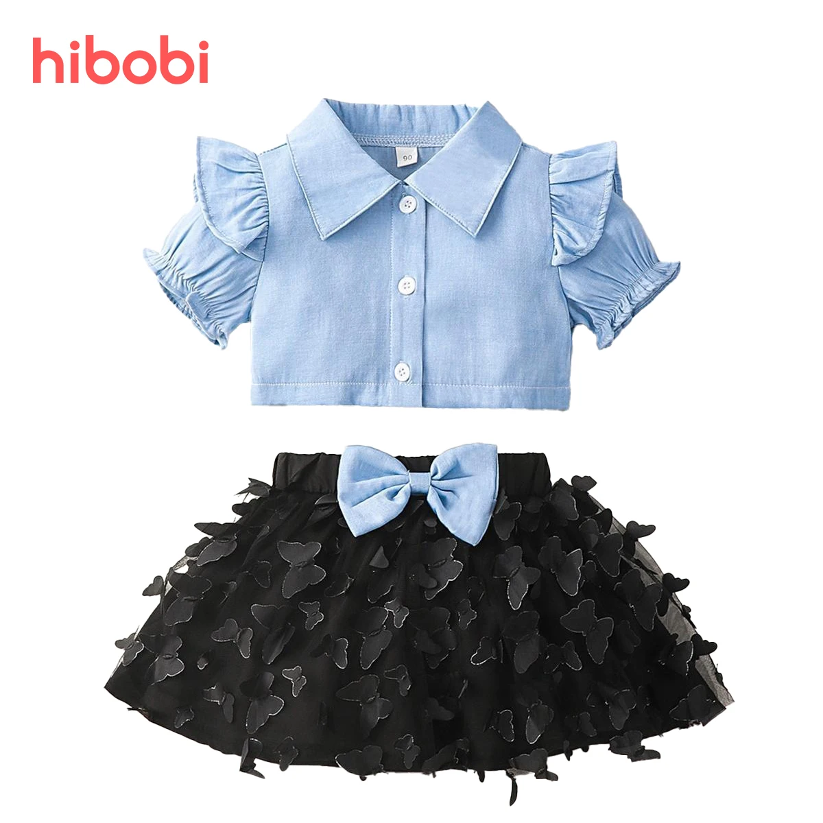 Hibobi комплекты летней одежды для маленьких девочек, одежда для маленьких девочек, футболка и юбка-пачка, комплект одежды из 2 предметов