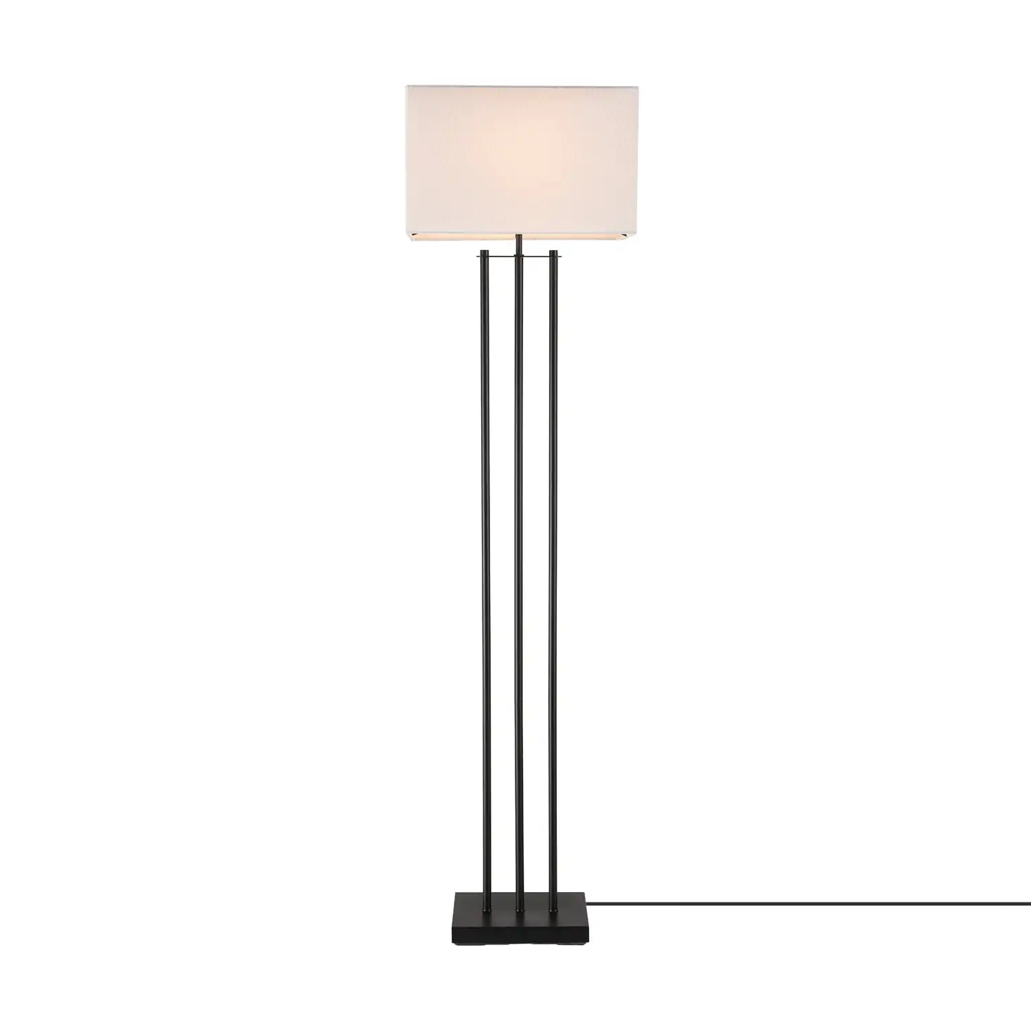 

Напольная Лампа Ricci 62 дюйма матовая черная с белым тканевым абажуром, 67522