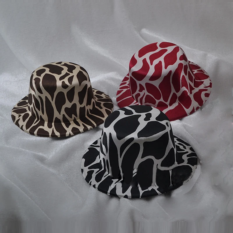 

Colorful Mini Top Hat Leopard Print Small Embryo Hat For Women Ornament Hairpin Hat Diy Handmade Naked Hat Christmas 5 Pcs/lot