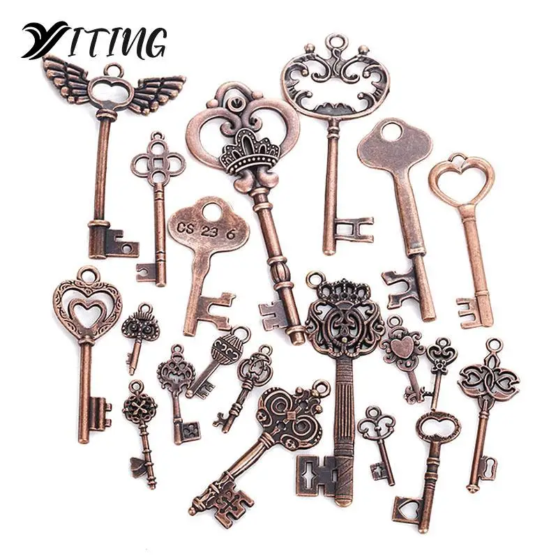 

40 шт., винтажные смешанные Классические Подвески в форме ключа