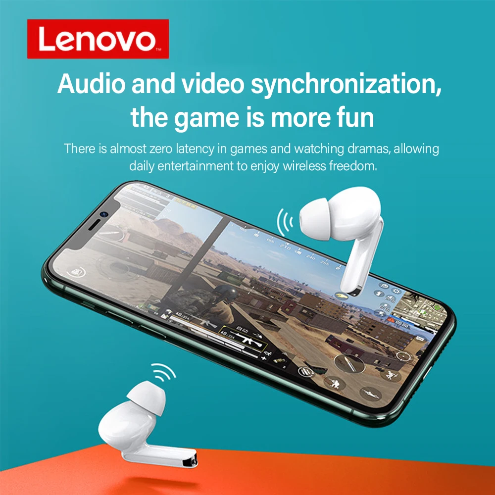Фото Оригинальные наушники Lenovo XT90 TWS 5,0 Bluetooth arphone спортивные водонепроницаемые беспроводные наушники с микрофоном гарнитура с шумоподавлением №5