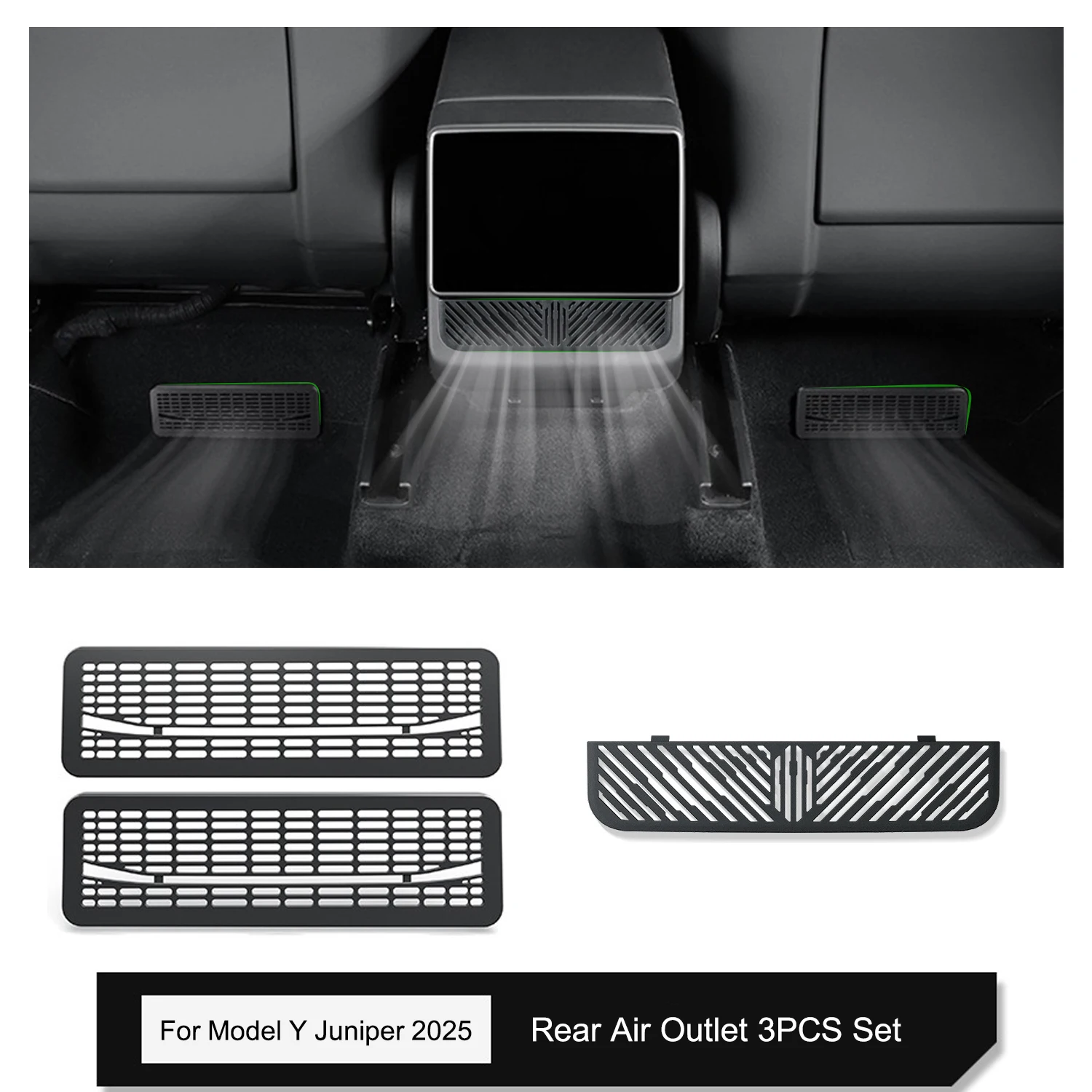 

Для Tesla Model Y Juniper Защитная крышка воздуховыпускного отверстия под сиденьем, противозасоряющаяся крышка из АБС-пластика, задняя центральная крышка воздуховыпускного отверстия, вилка установки