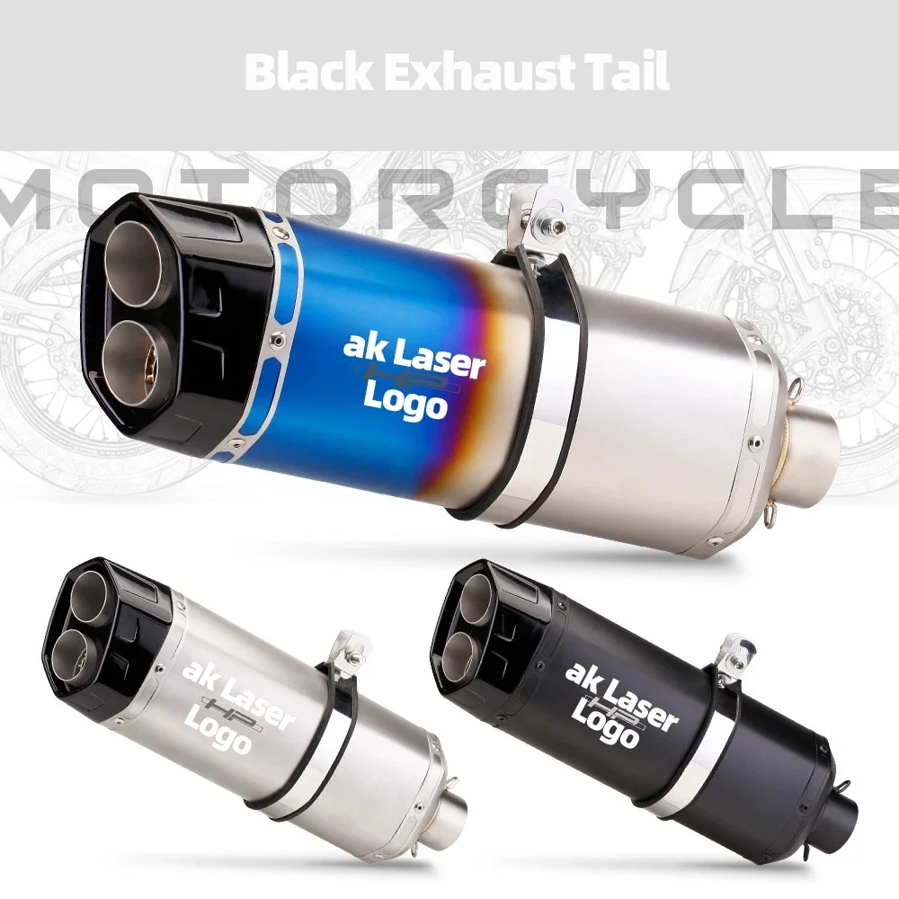 Универсальный выхлопной глушитель для мотоцикла из нержавеющей стали с 2