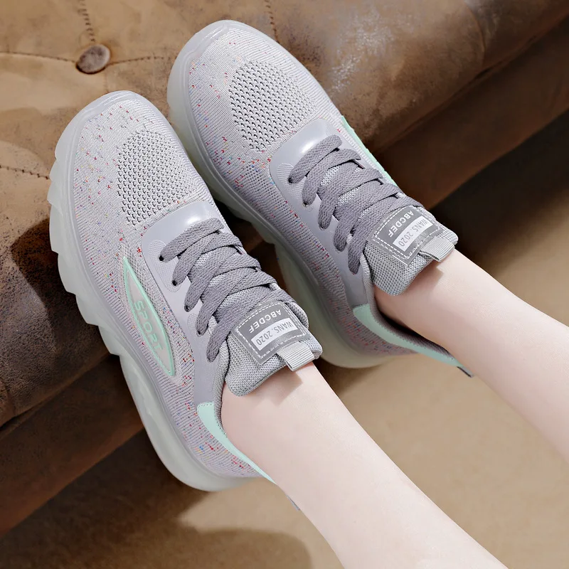 New Running Shoes Ladies Breathable Sneakers Summer Light Mesh Air Cushion Women's Sports Shoes Outdoor Lace Up Training Shoes