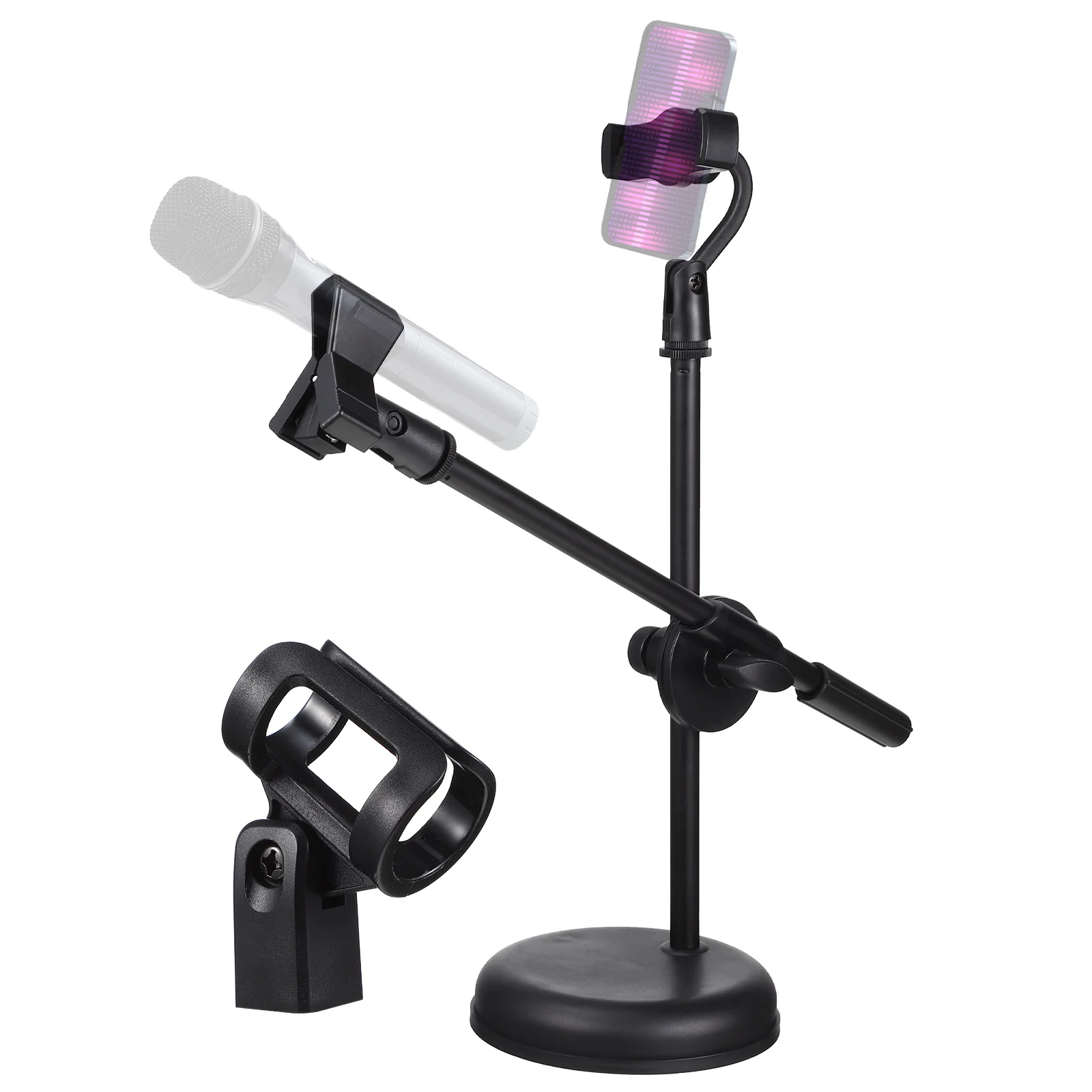 

Desktop Phone Holder Stand Microphone Extendable Table Adjustable Universal Accessory Plastic