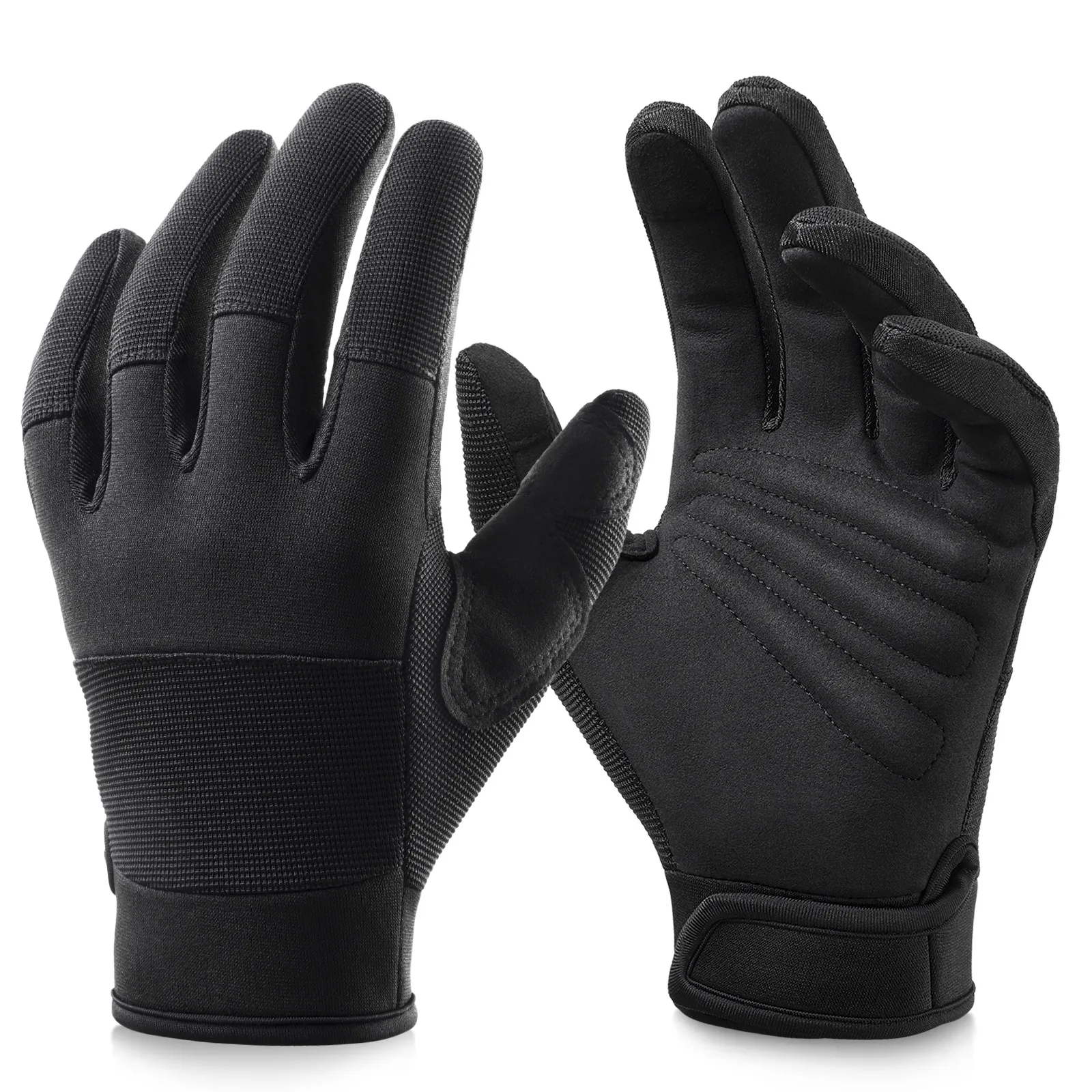 

OZERO Work Gloves for Men Women: Mechanic Glove Touchscreen Firm Grip Dexterity Light Duty Gloves for Gardening Construction