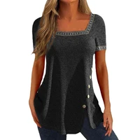 trendy basic top 3d cutting breathable casual loose solid tunic tops women t shirt women t shirt