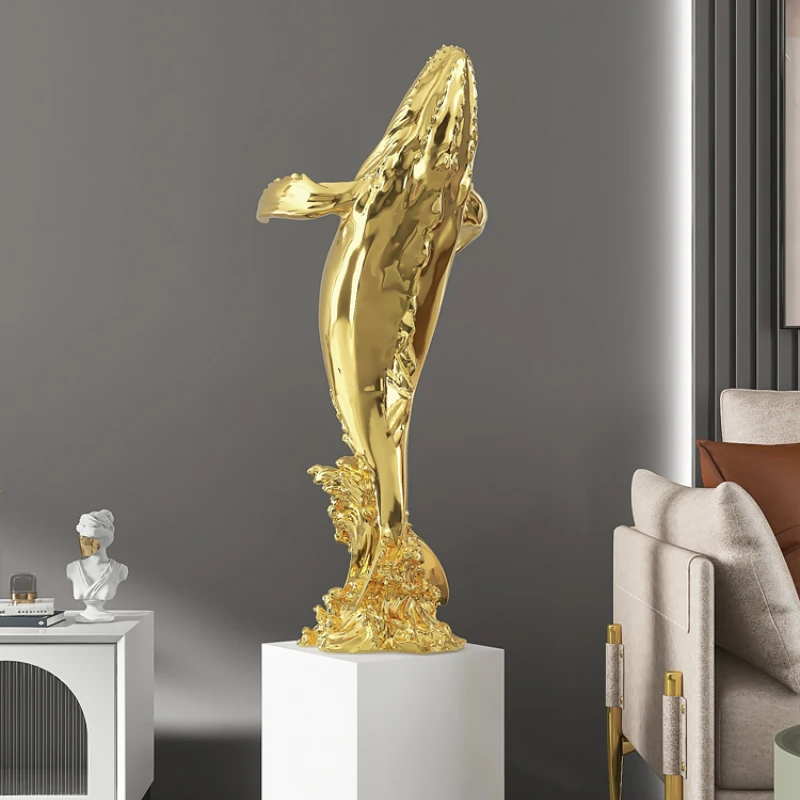 

Light Luxury Whale Large Floor Ornaments Living Room Entrance Sofa Home Ornament Office Opening-up Housewarming Gifts