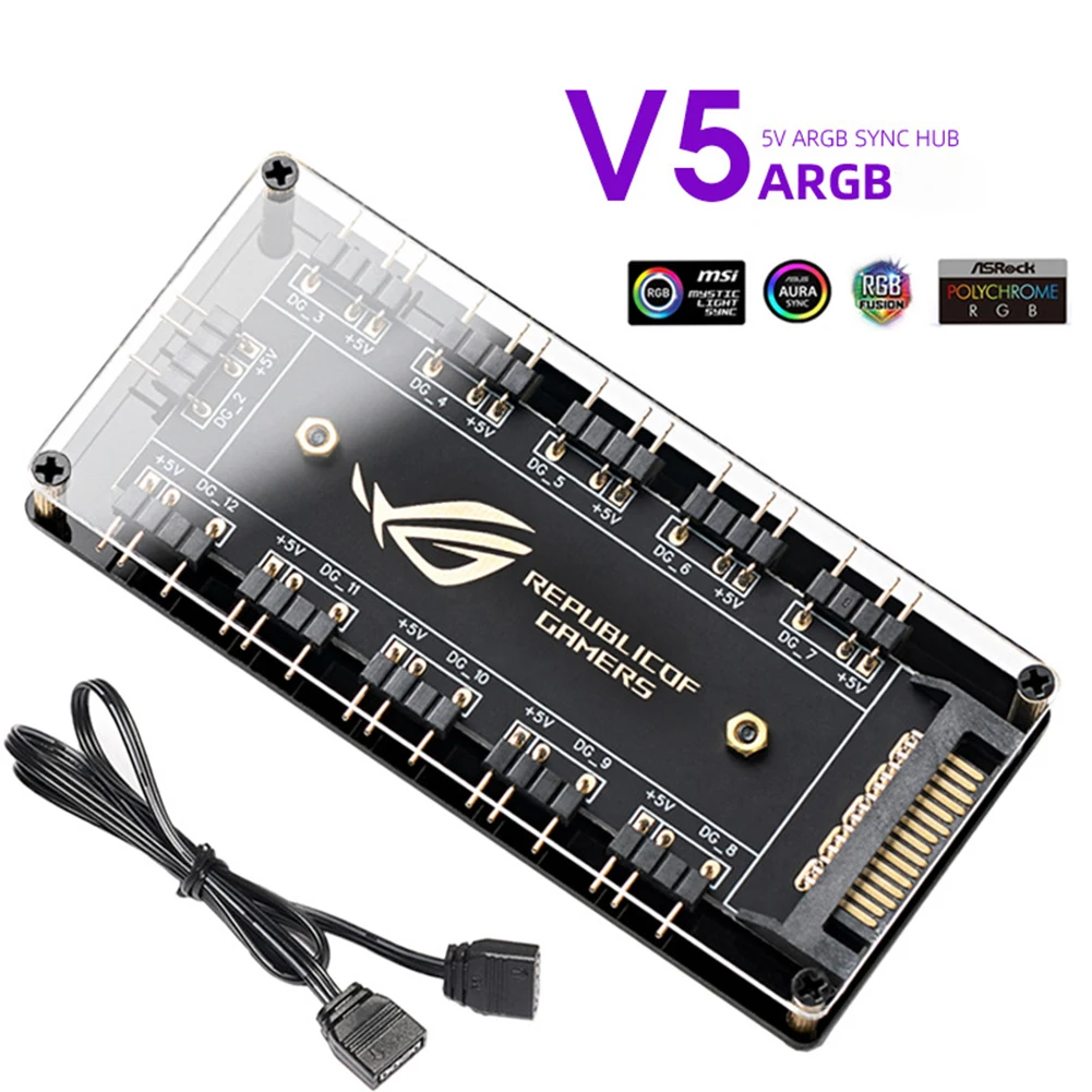 12V 4PIN RGB AURA 5V ARGB kablo ayırıcı Hub kılıf ve bant ve uzatma kablosu adaptörü LED şerit ışık PC RGB Fan soğutucu ASUS/MSI için