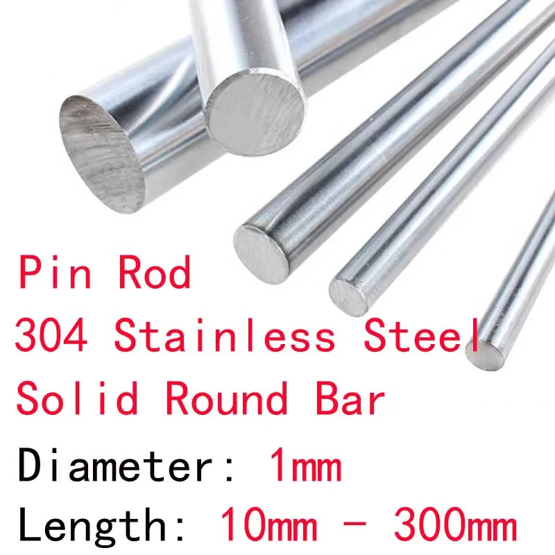 1 мм Диаметр 304 нержавеющая сталь Твердая круглая булавка стержень 10 ...