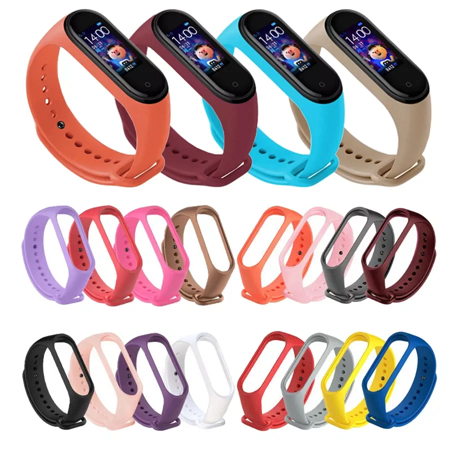 

Soft Band Bracelet For Xiaomi Mi Band 4 5 6 7 Silicone Strap for MiBand 7 Bracelet Wrist Strap Miband 5 Wriststrap For Mi Band 3
