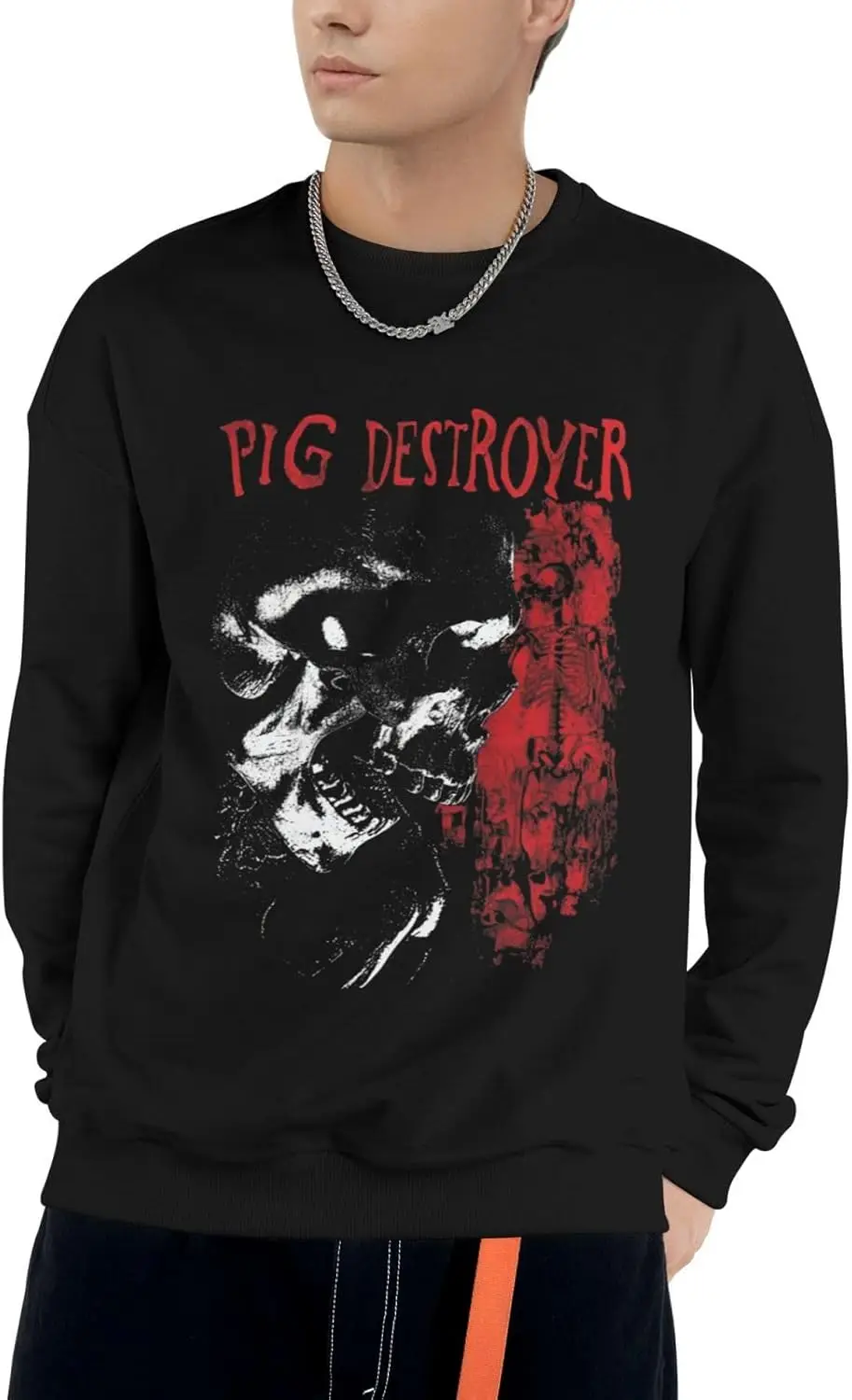 VVEDIK Pig Destroyer толстовка мужские с длинным рукавом и круглым вырезом модные