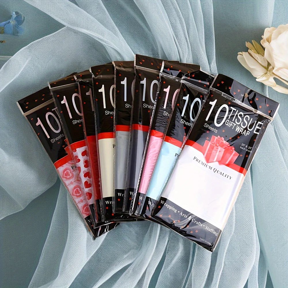 10 arkuszy bibułki kwiatowej 50 * 66 cm Opakowania na prezenty Dekoracja domu Świąteczna impreza Ślub DIY Materiały do pakowania prezentów