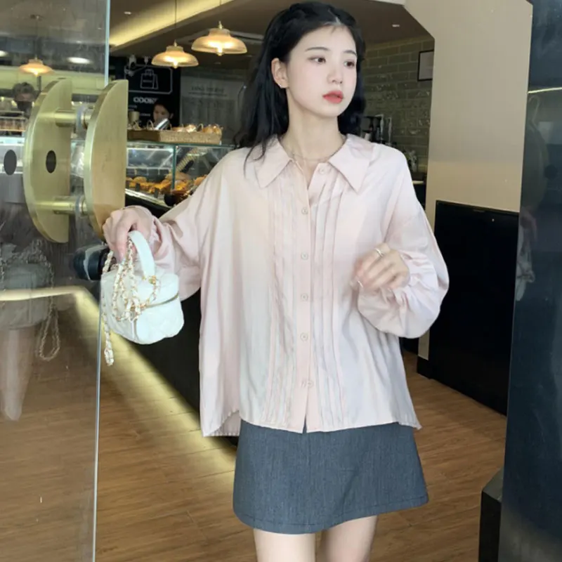 

Ctjwodk Shirts Slim and versatile, high-grade shirt, sweet long sleeve shirt