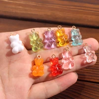10pcs 20x11mm high quality candy color acrylic bear charms for cute earrings making fashion necklace accessories diy jewelry