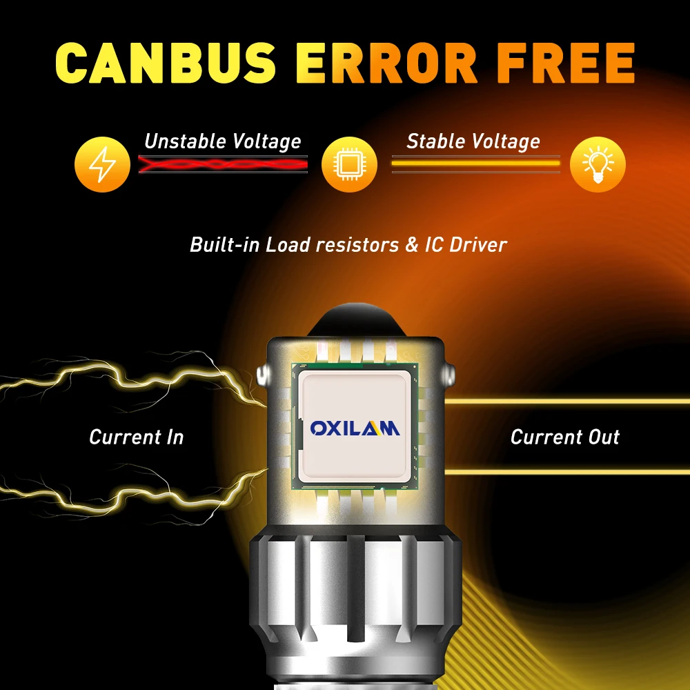2 шт. P21W BA15S 1156 светодиодный Canbus без ошибок 1200LM 6500K белый DRL автомобильный