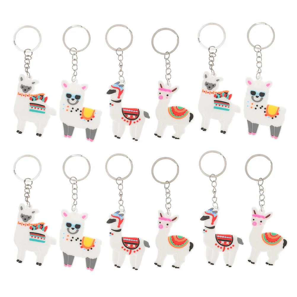 

24 Pcs Wallet Alpaca Keychain Child Light House Decorations Home Accessories Women Pvc Dormitory Keepers