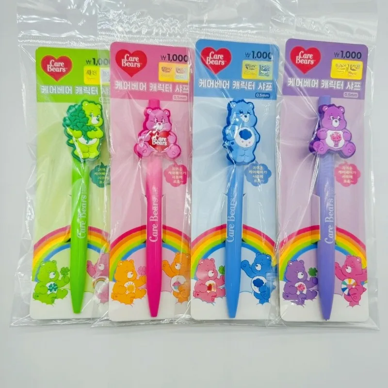Фото Новая популярная милая ручка-автомат в корейском стиле Care Bears для девочек, студентов, черная, 0,5 мм, для экзаменов и подписи №1