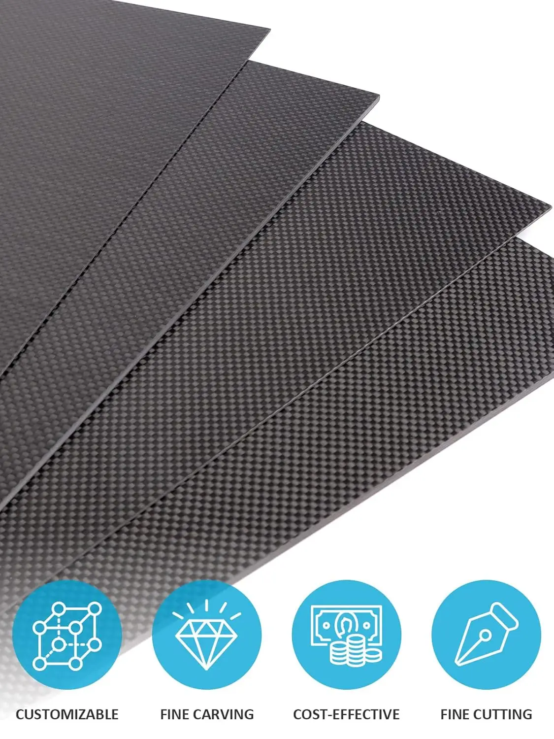 Фото Углеродное волокно 3K Twill Plain Matte, 2-8 мм, на заказ, с защитой от УФ-излучения, легкое, для промышленных и аэрокосмических деталей №5