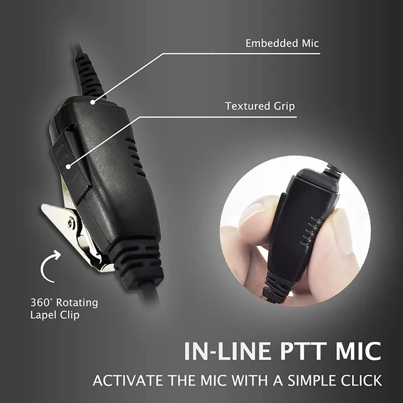 C Swivel Shape Earpiece CP100 CP200D CLS1110 CLS1410 DEP450 EP450 GP308 Walkie Headset with MIC PTT for Motorola Two Way Radio