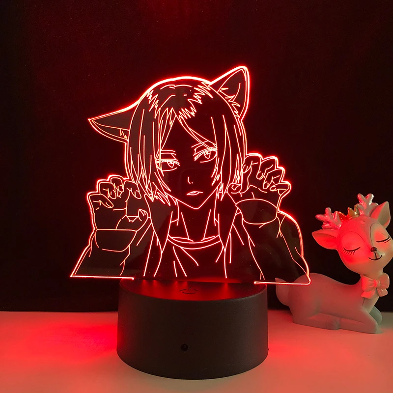 

Anime Haikyuu Kenma Kozume Cat Led Lamp for Children's Bedroom Decoration Birthday Gift Color Changing 3d Light Manga Haikyu