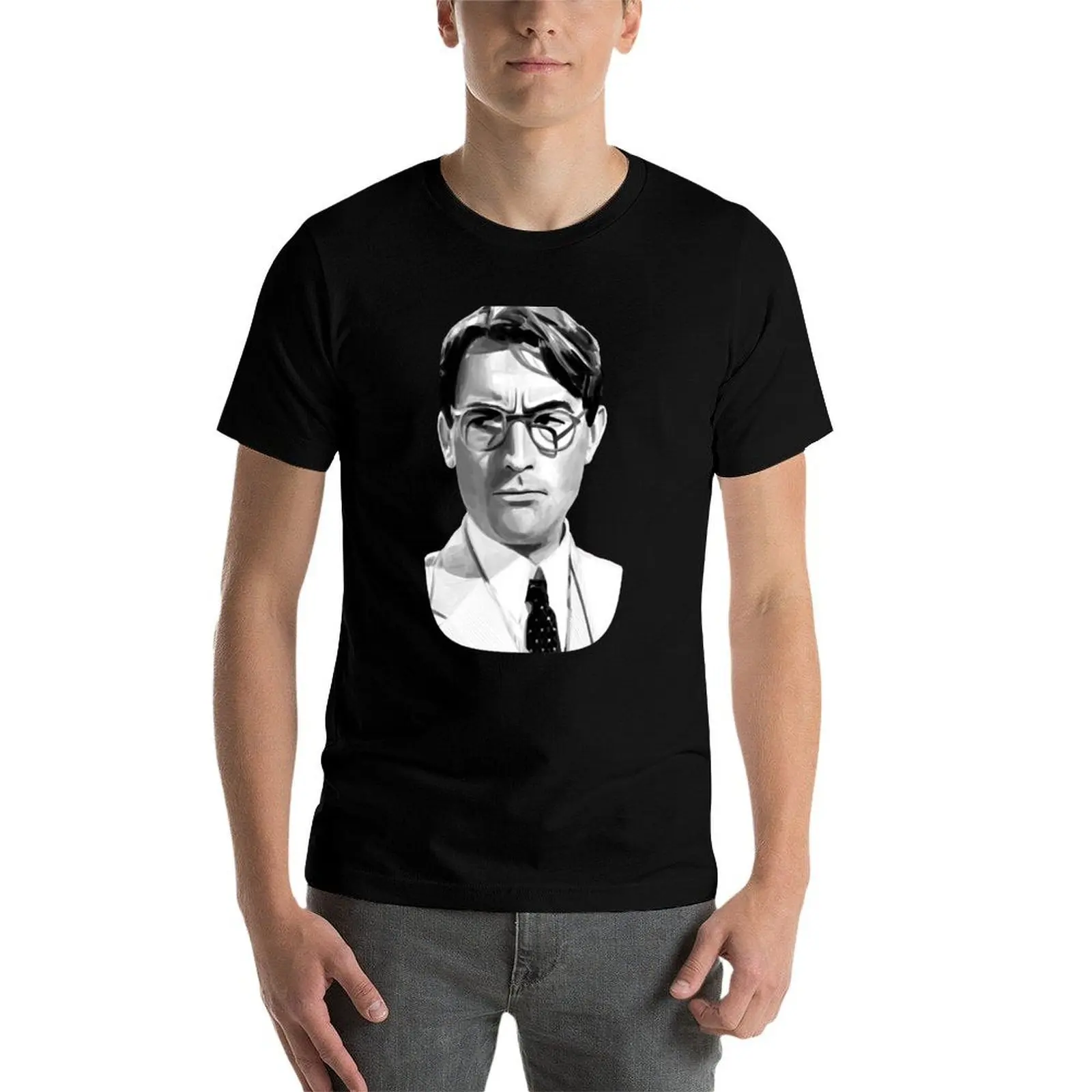 Фото Футболка Atticus (черно-белая) больших размеров, однотонная. №4