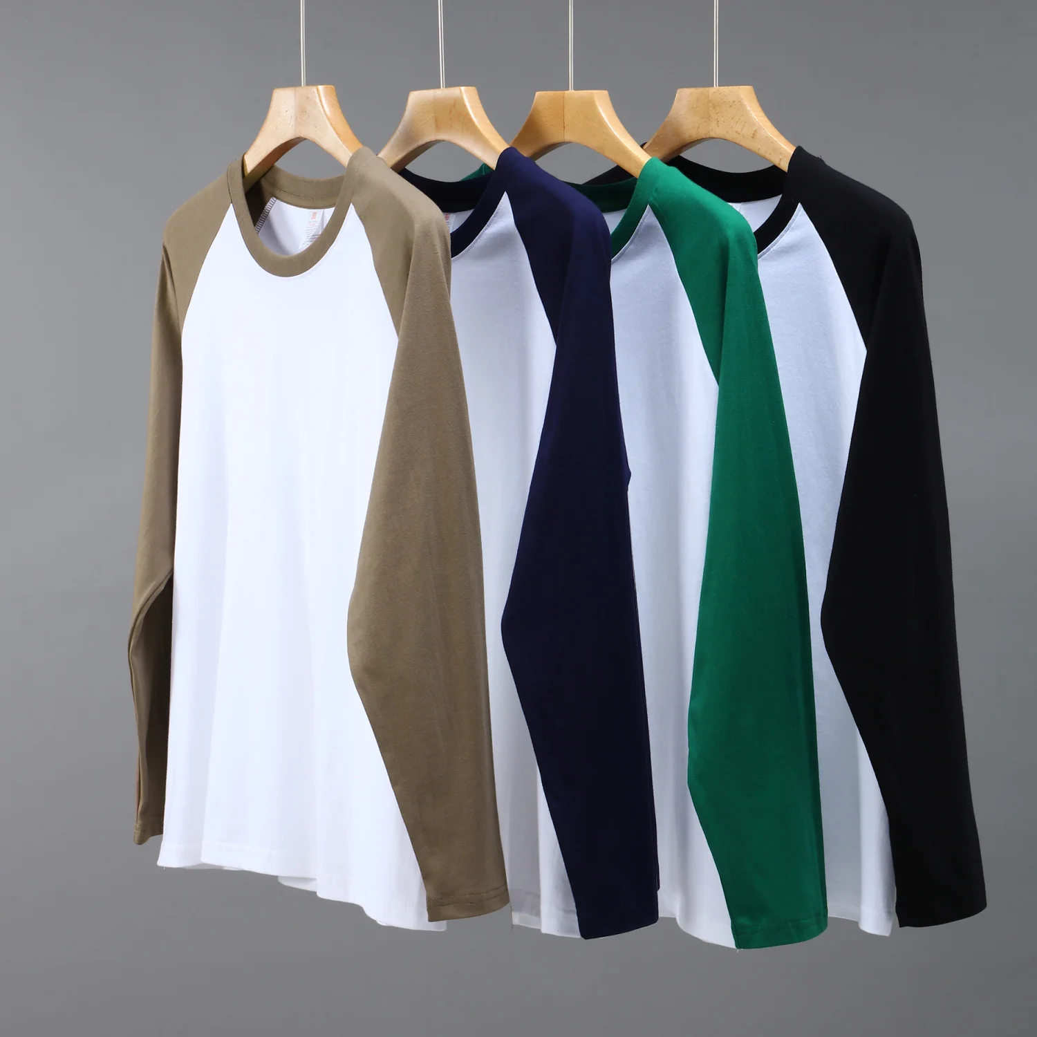 

100% Cotton Spring New Raglan Long sleeve T-Shirt Women Basic Tee Shirt Tops Oversize T Shirt Casual Patchwork Women Tshirt