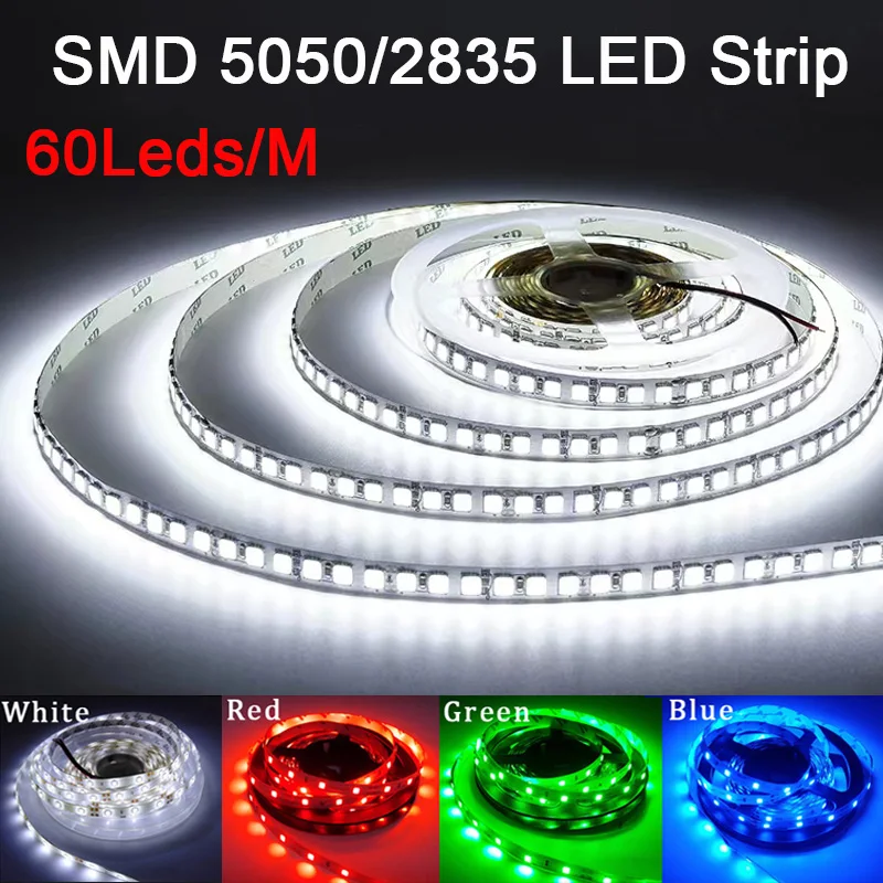 

Led Strip Light 12V Waterproof SMD2835 DC 300Leds 5M Flexible 5050 Lamp Tape Rgb White Red Green Blue Yellow LED Ribbon Lights
