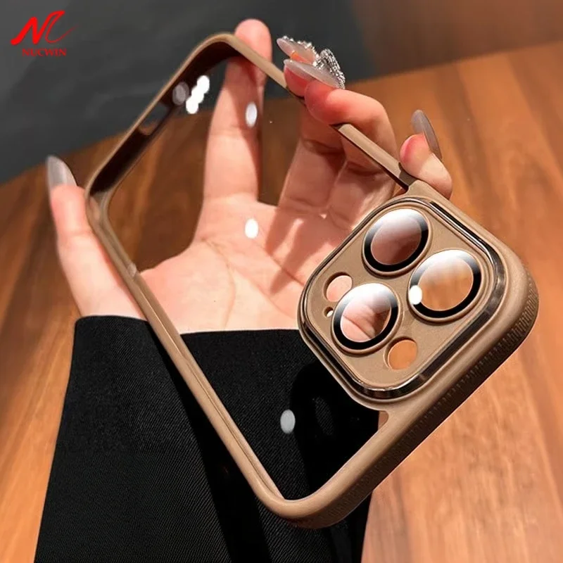 Оригинальный золотой чехол для iPhone 16 Pro Max стеклянный защитный камеры 15 13 12 14