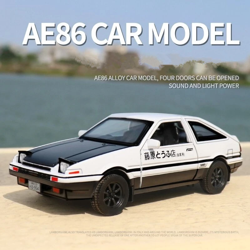 

1/28 INITIAL D Toyota AE86 Alloy Car Model Diecasts Metal Toy Vehicles Car Model Sound and Light Simulation Collection Kids Gift