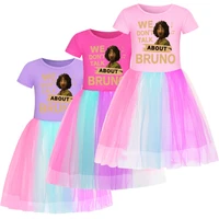 2022 kids encanto princess dresses girls mirabel cosplay costumes summer clothes fashion short sleeve children birthday clothing
