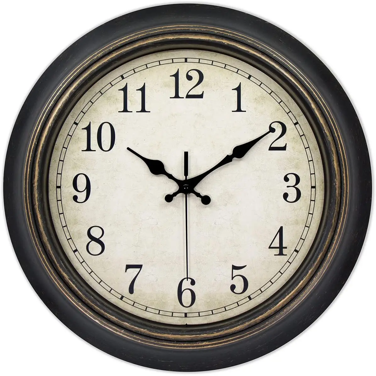 

14 Inches Retro Wall Clock, Silent Non Ticking Battery Operated Movement for Home/Wall Decor Easy to Read Decorate for Bedroom