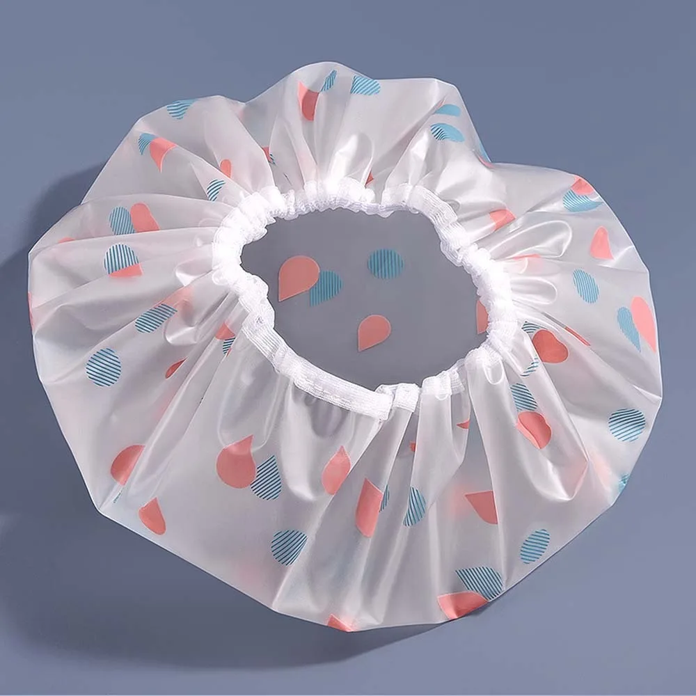 

Thicken Elastic Shower Cap Soft Waterproof Bashroom Supplies Bathing Hat Orange Shower Products Women