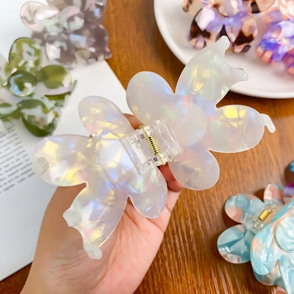 

Hair Clip Vintage Ponytail Holder Elegant Acetic Acid Shark Clip Flower Hair Claw Hair Accessories Large Grab Clip