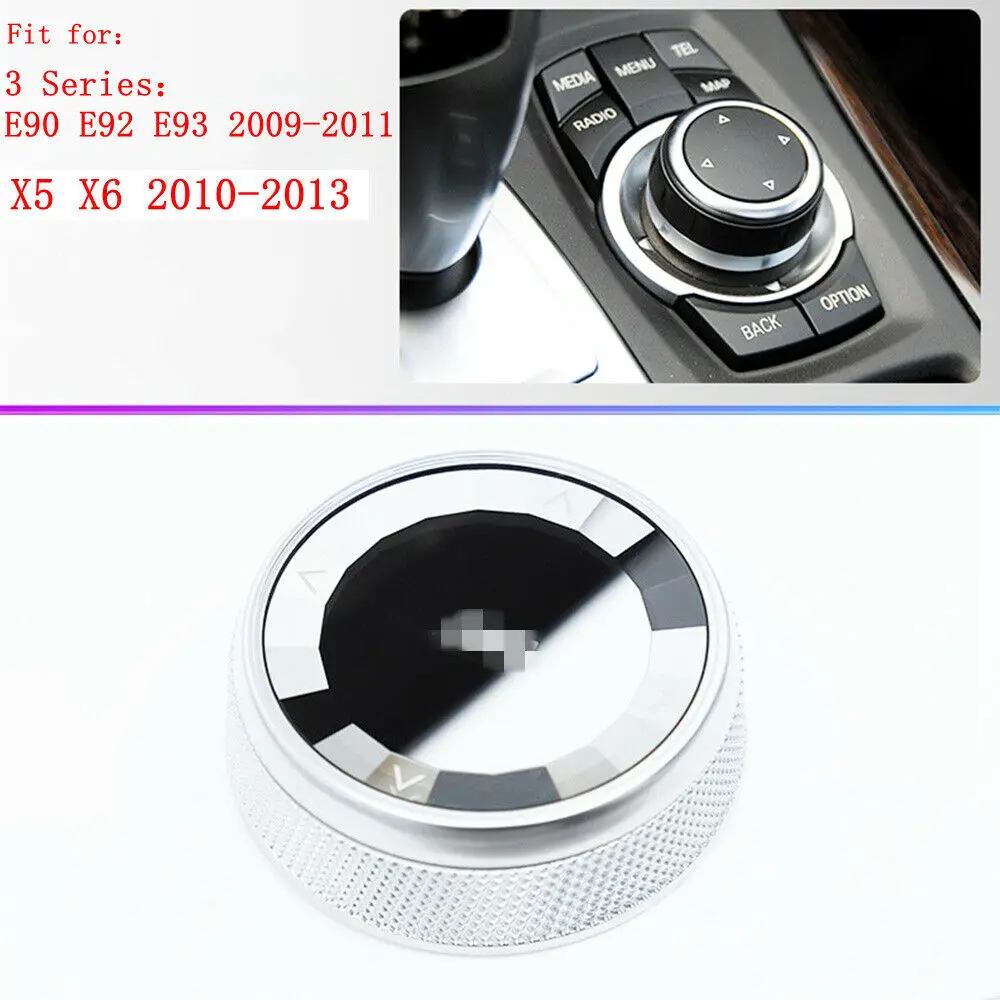 

7 Button IDrive Multi-Media Knob Rock Crystal Cover Trim for BMW 2010-2013 X5 X6 3-Series 2009-2011 E90 E92 E93 2010-2014 X1 E84