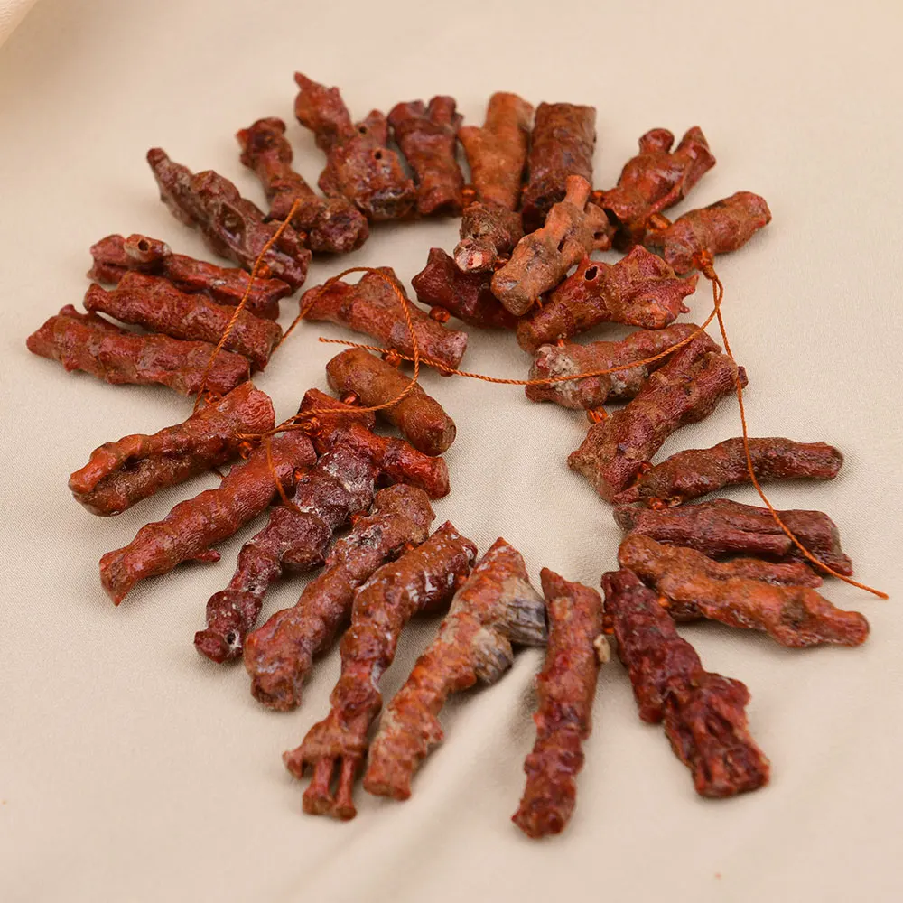 APDGG Большие натуральные красные оранжевые коралловые ветки сверху просверленные