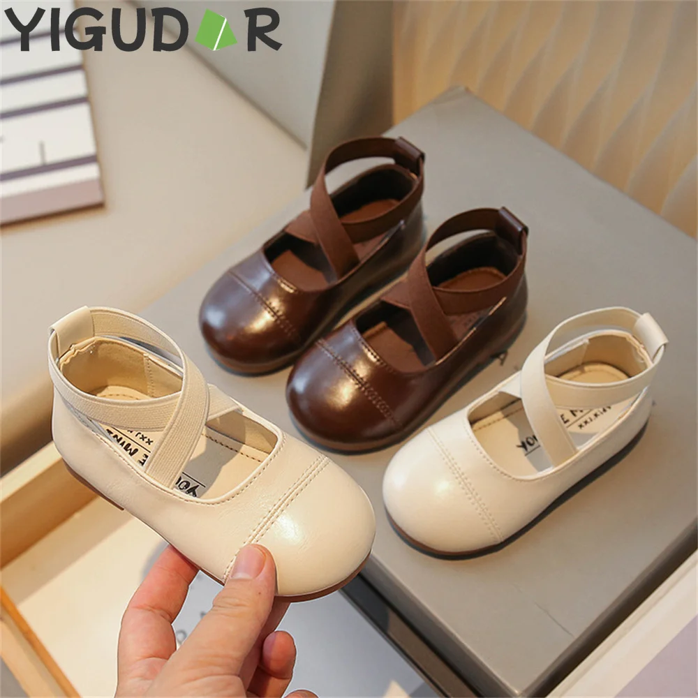 

Детские сандалии на плоской подошве, кожаные Нескользящие, с мягкой подошвой, повседневная обувь для школьниц, в стиле ретро