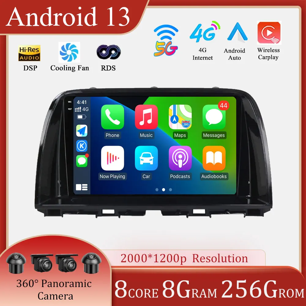 

9 "Android 13 для Mazda CX5 CX-5 CX 5 2012 - 2015 автомобильное радио GPS-навигация BT WiFi 4G автомобильный стерео Мультимедийный Плеер