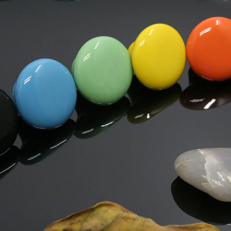 Furniture Hardware Cabinet Pulls Color Single Hole Ceramic Handle Drawer Shoe Modern Round Handles |