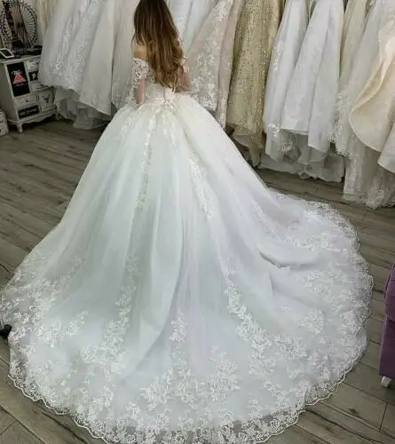 

Fashion 2022 Wedding Dress Autumn Women's Dress Lace Long Middle Waist Lace Long Sleeve Temperament Elegant Wedding Dress