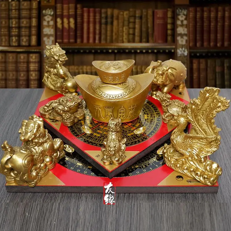 Латунный счастливый массив Тыква Дракон Черепаха Кирин Пиксиу Золотая жаба