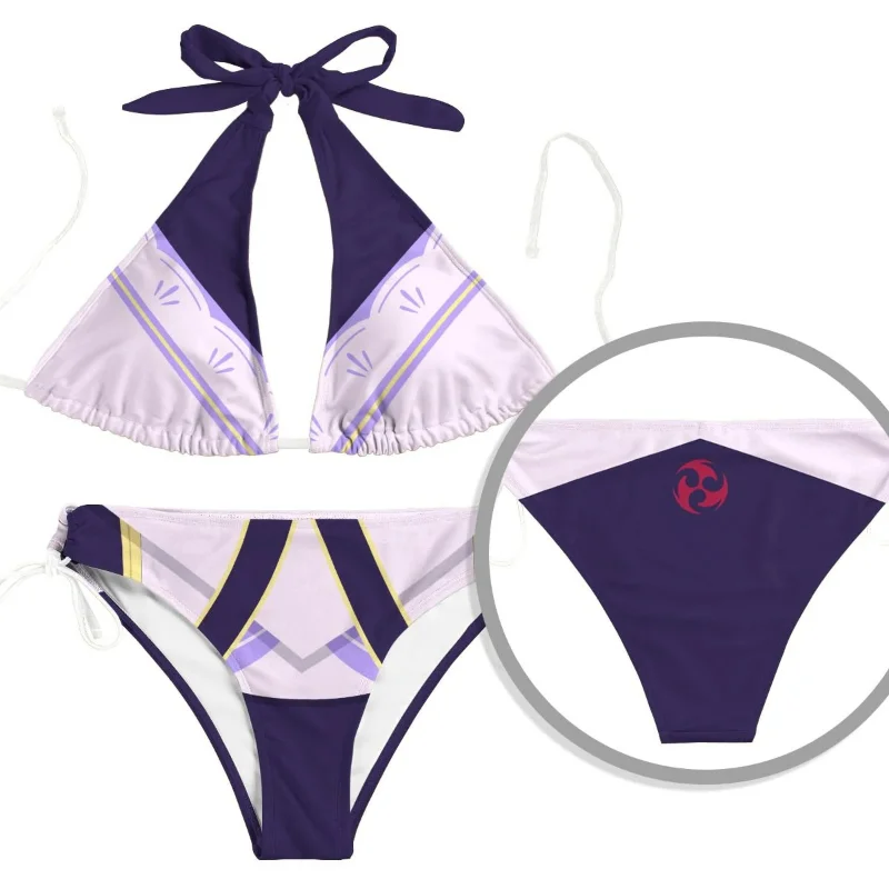 Genshin Impact Купальник бикини для женщин Косплей Костюм Купальный костюм Купальники
