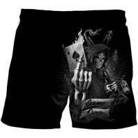 summer mens shorts skull 3d print swimwear beachwear grunge trunks beach shorts boys casual swimwear kpop bottoms