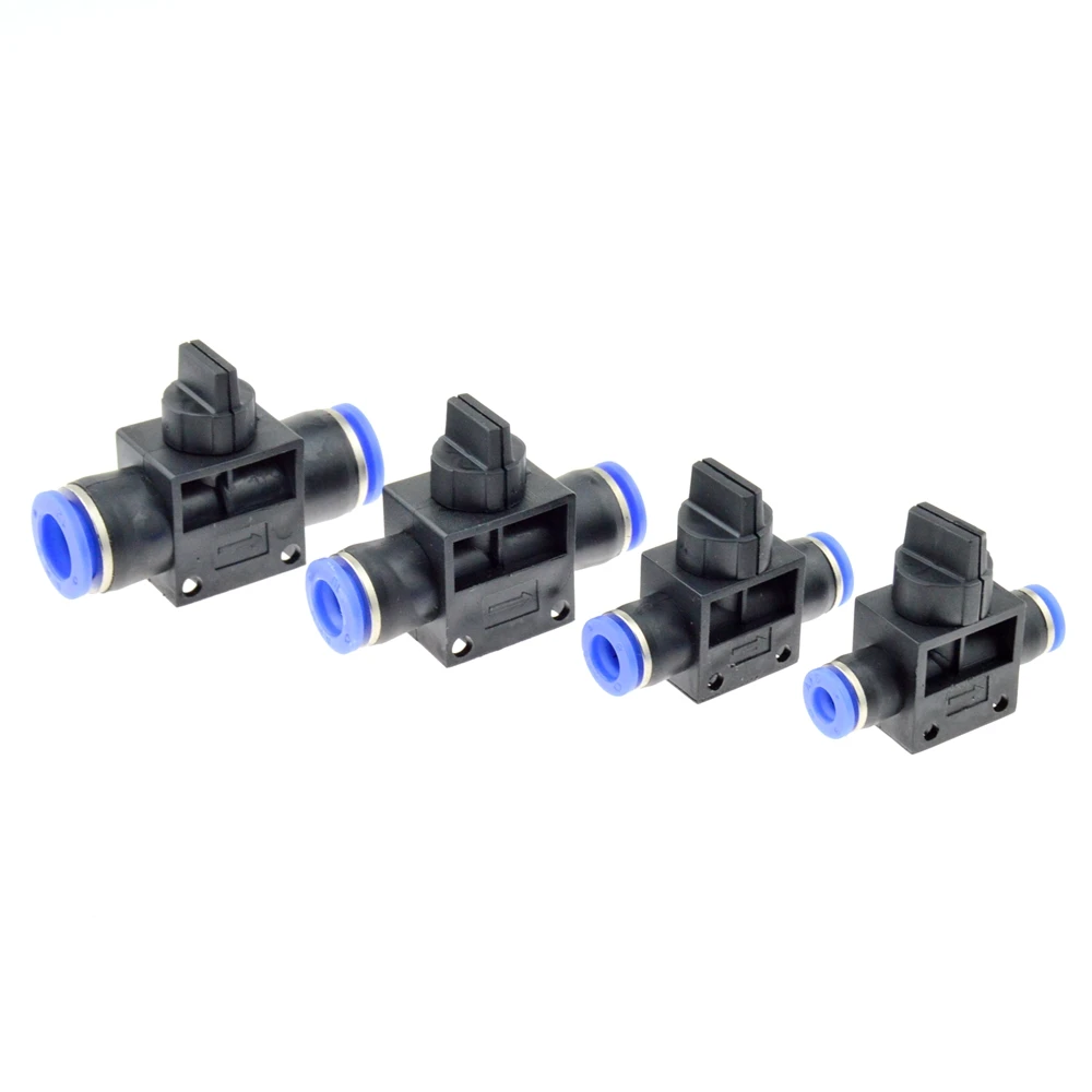 

Air Pneumatic Hand Valve Fitting 10mm 8mm 6mm 12mm OD Hose Pipe Tube Push Into Connect T-joint 2-Way Flow Limiting Speed Control