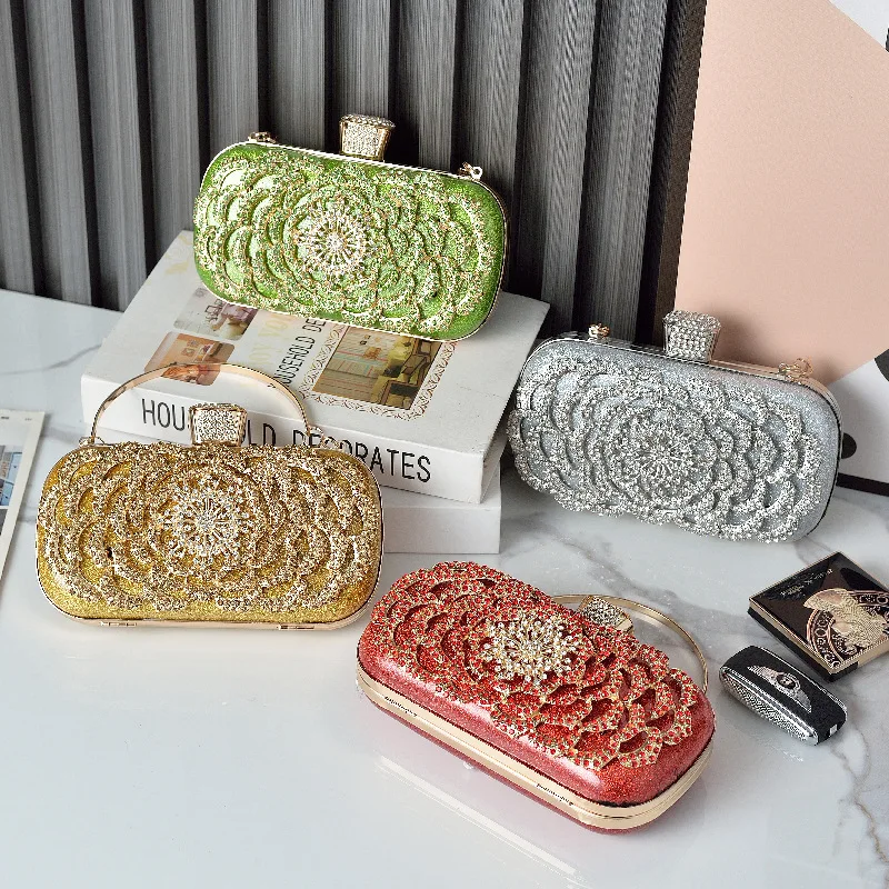 

2023 New Fashion European and American Ladies Dinner Bag Diamond-Encrusted Hand Bag Dress Handbag