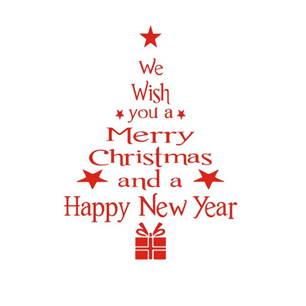 

Рождественские Новогодние украшения Рождественская елка Стекло окно фон для дома наклейки водонепроницаемые красные настенные наклейки