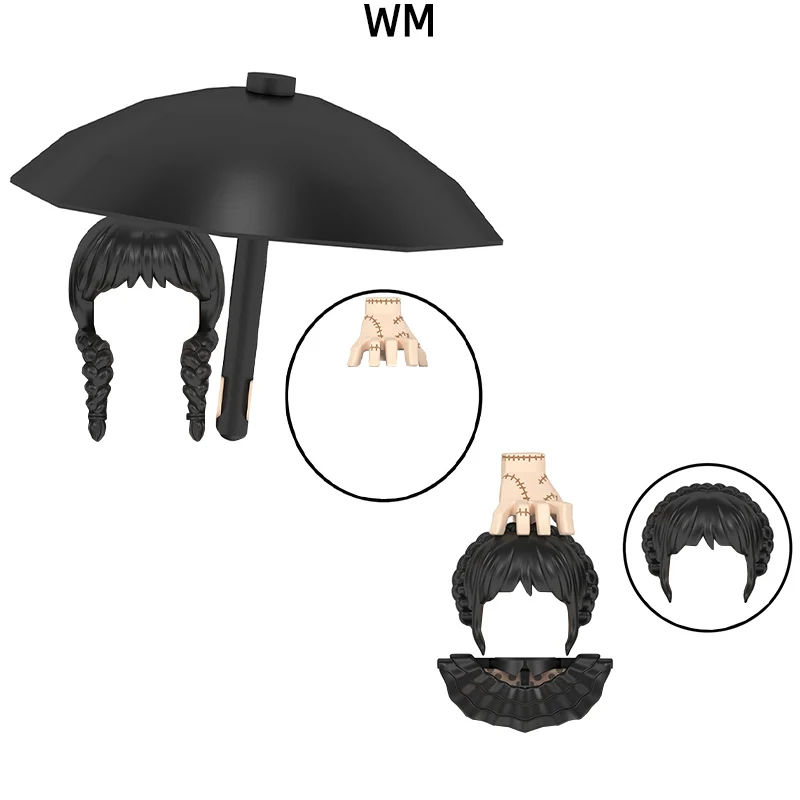 Экшн-фигурки зонт оружие брюки детали для волос модель блоков детский набор
