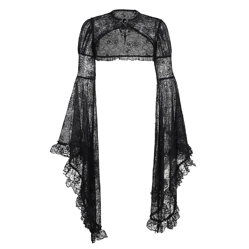 Прозрачная сексуальная готическая классическая кружевная накидка для женщин