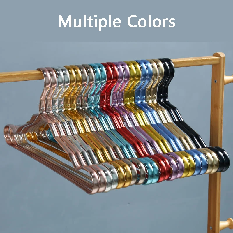 

10/20pcs Anti-slip Clothes Hanger Drying Rack Coat Hanger Aluminium Alloy Clothing Hangers Metal Notches Clothes Hangers